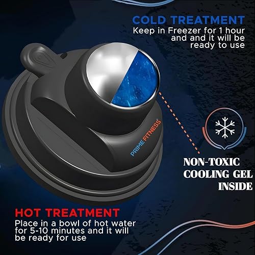 Miniatura 5 de PRIME Fitness Bola de rodillo de hielo con asa  Bola de rodillo de masaje frío  Terapia de frío  Cryo Stick  Alivia el dolor muscular  Varilla de