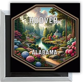 Hoover Alabama Travel Destination Souvenir 2.5 x 2.5-Inch Fridge Magnet Single