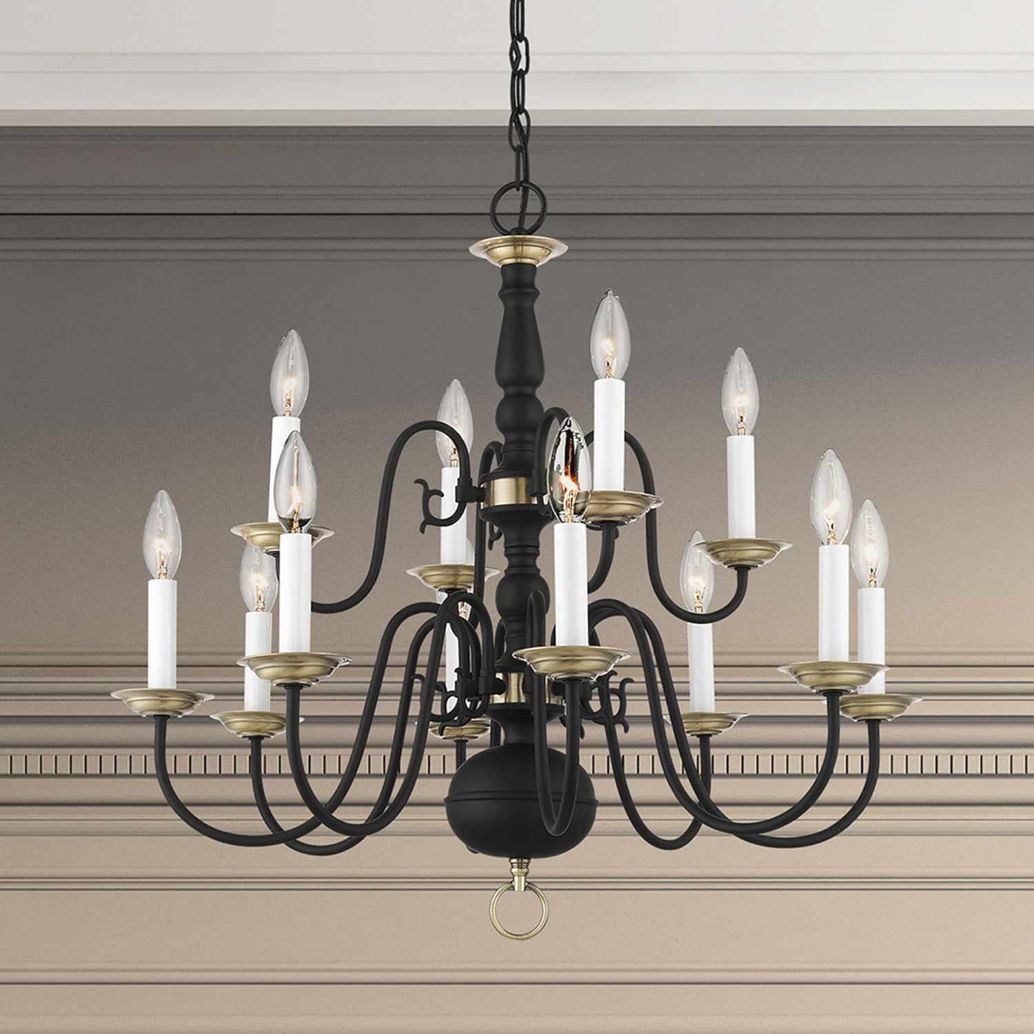 Livex Lighting 5012-03 Williamsburgh 12 Light White Chandelier