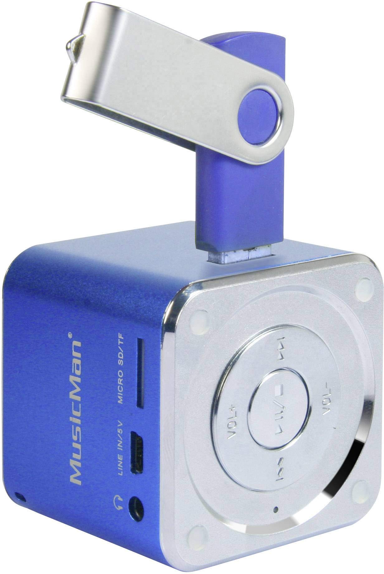 Altoparlante Portatile MusicMan Mini Soundstation – Argento, 50x50x50 Mm, 600 MAh, Lettore MP3/USB/MicroSD, 5-8 Ore Di Autonomia