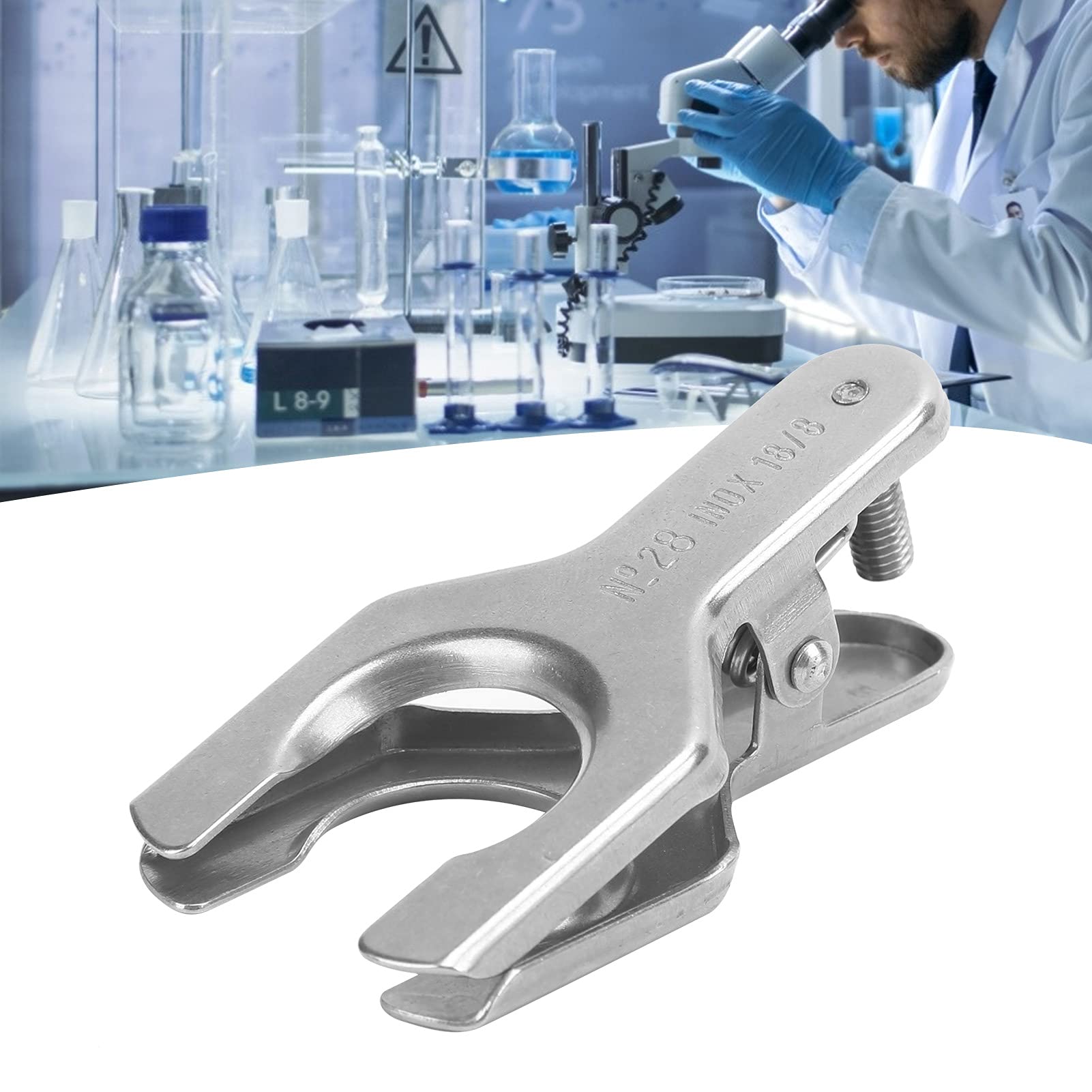 Pince Sphérique avec une Forte Force de Serrage pour la, le reflux. Laboratoires Scientifiques, industries. Acier Inoxydable, Diamètre de Bouche 23 Mm