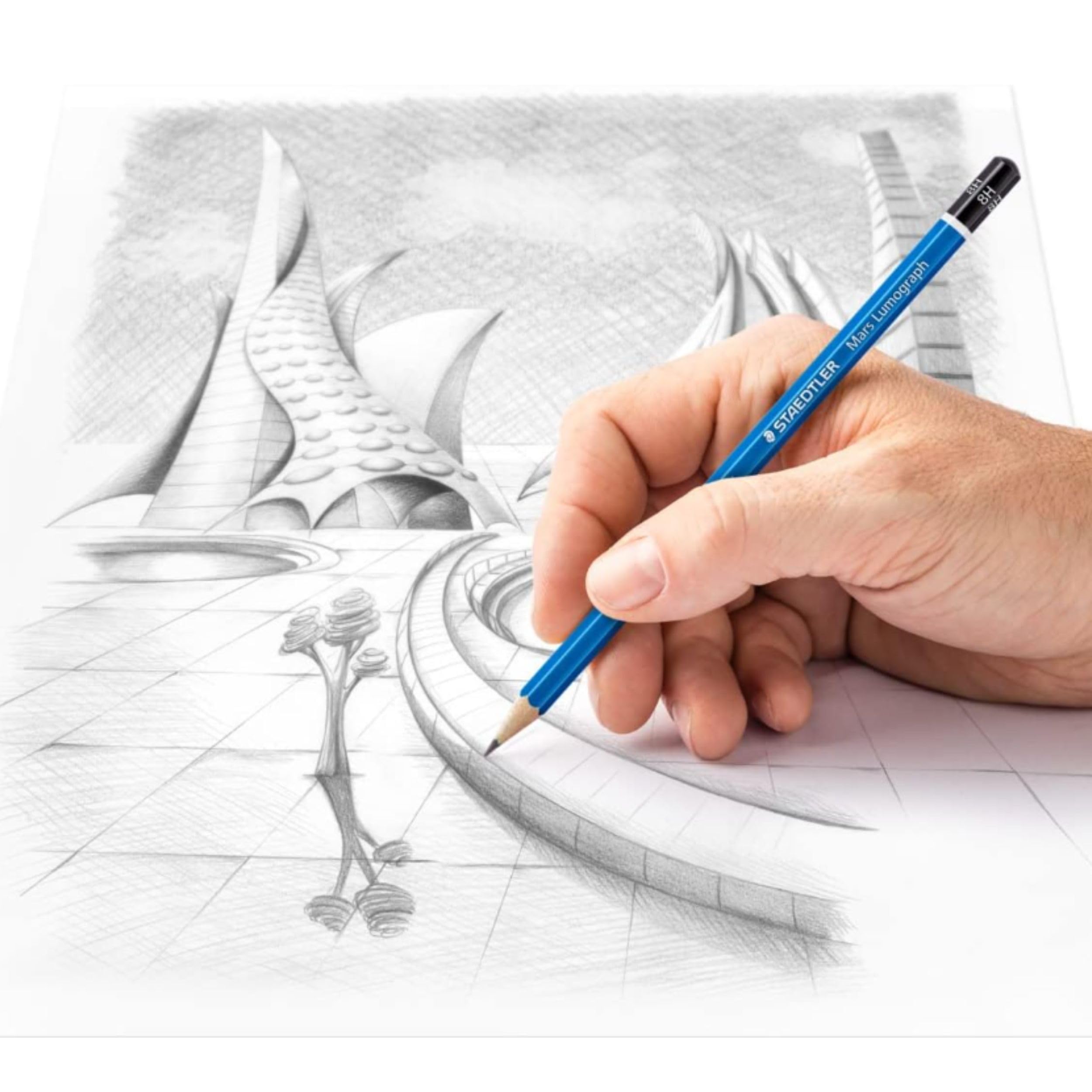 Staedtler Mars Lumograph - Matite in grafite 8H, 6 pezzi