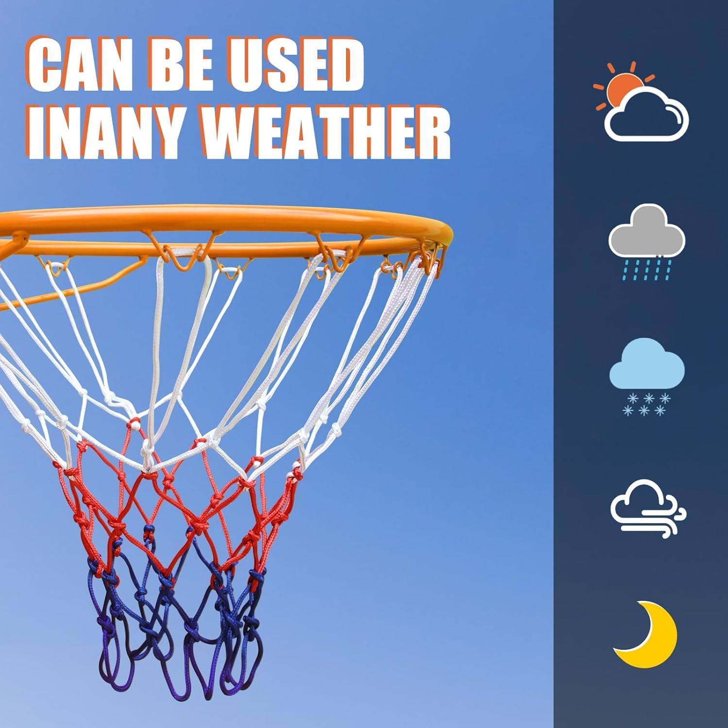 Basketball Rim Replacement Standard 18" Steel Rim Wall Mounted Basketball Goal Hoop with Net for Indoor Outdoor