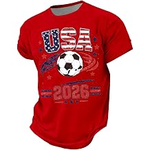 Soccer Cup 2026 Jerseys Shirts for Men Casual Graphic Crew Neck American Flag USA Team Fans Spirit Shirts