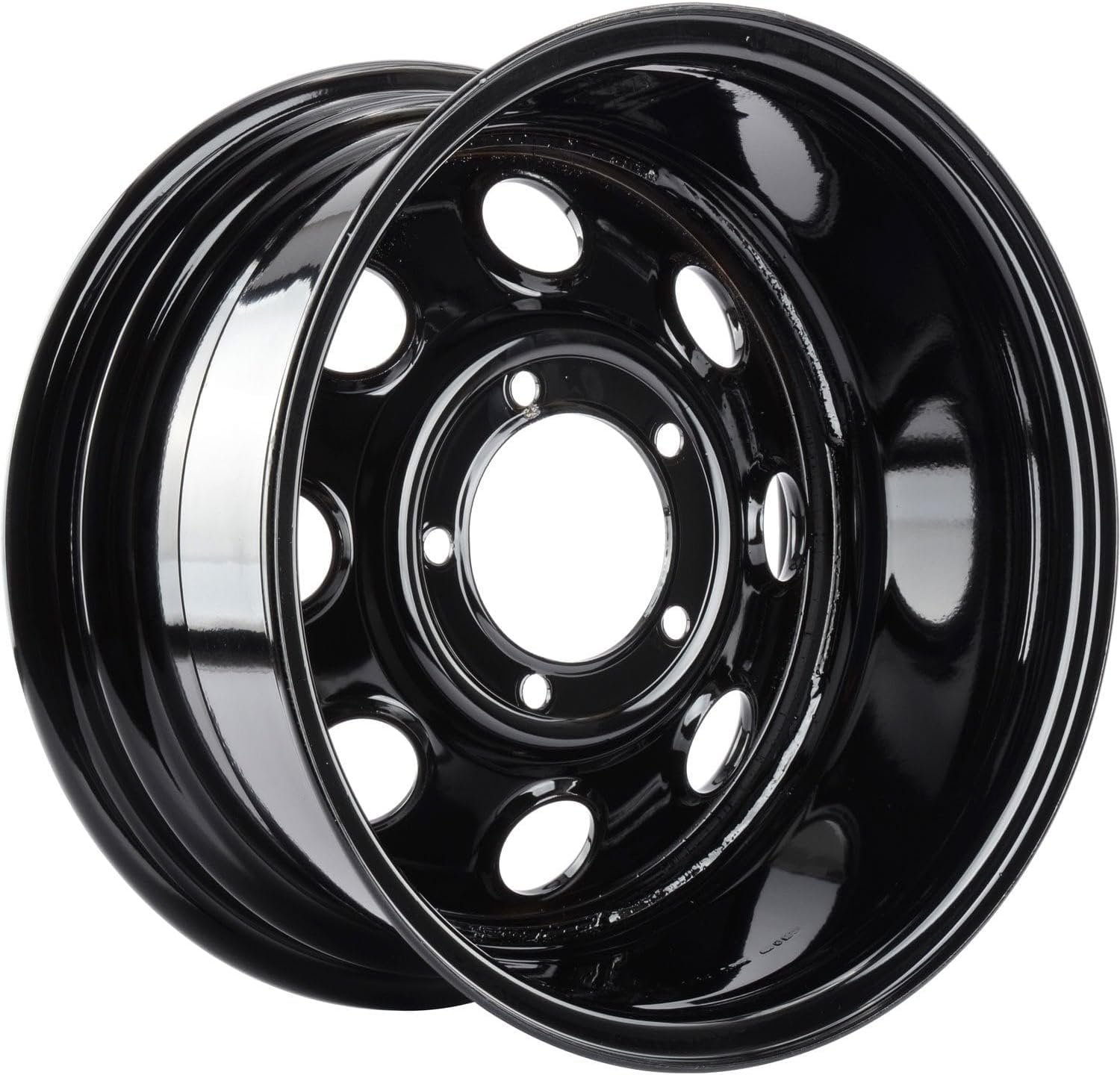 JEGS Baja-8 Steel Wheel 16in.x 8in.| 5 x 5.5in.Wheel Bolt Pattern Spacing | -12 mm Offset | 4in.Backspacing | Black Powder Coat | Optional Center Cap Available Separately