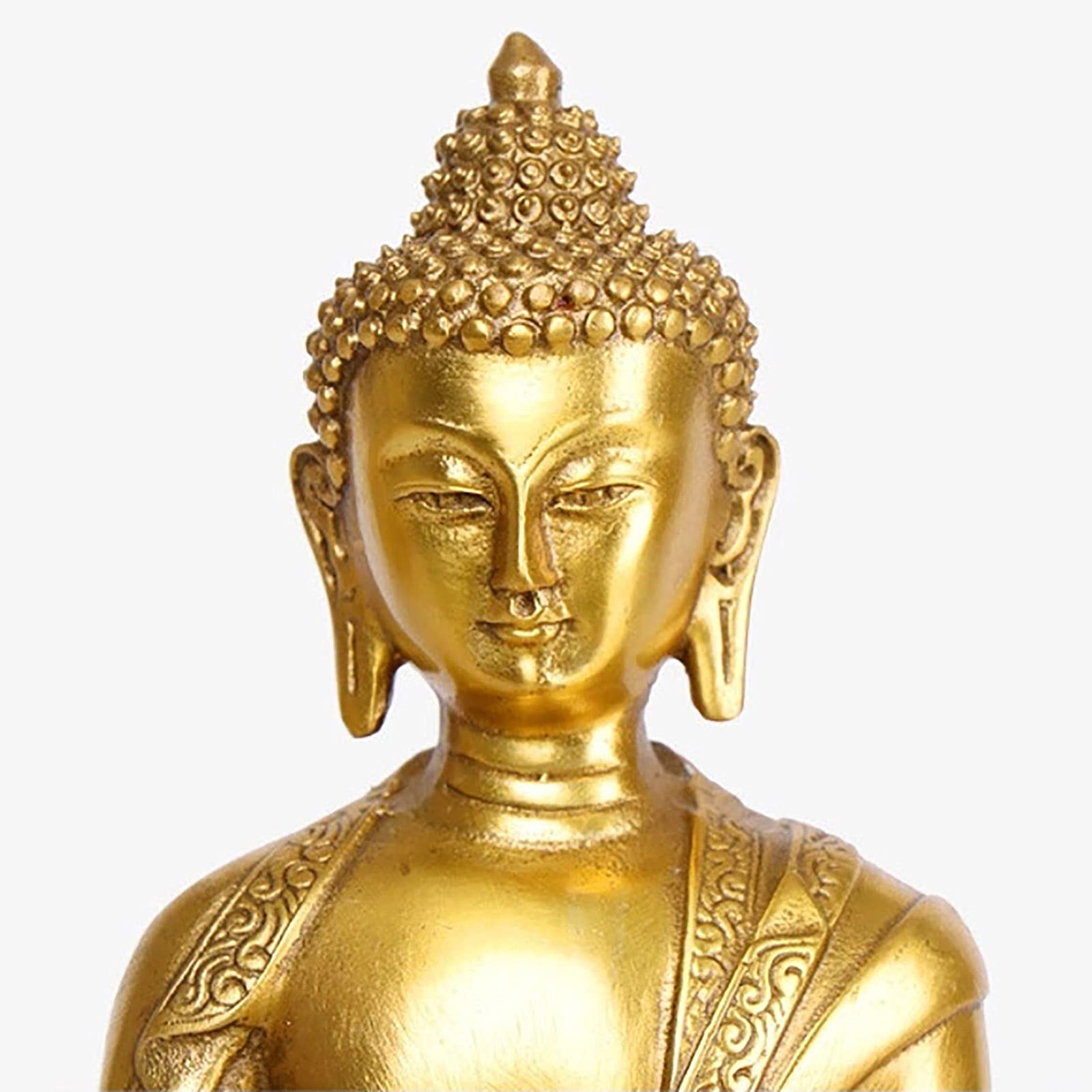 Estatua De Buda De Oro,Decoración Espiritual De La Sala De Estar,Estatua De Buda De La Medicina,Decoració,Yoga Zen Decoración,Decoración De La Meditación,Coleccionables Y Figuritas-Un 13.2x10x20cm(5x4