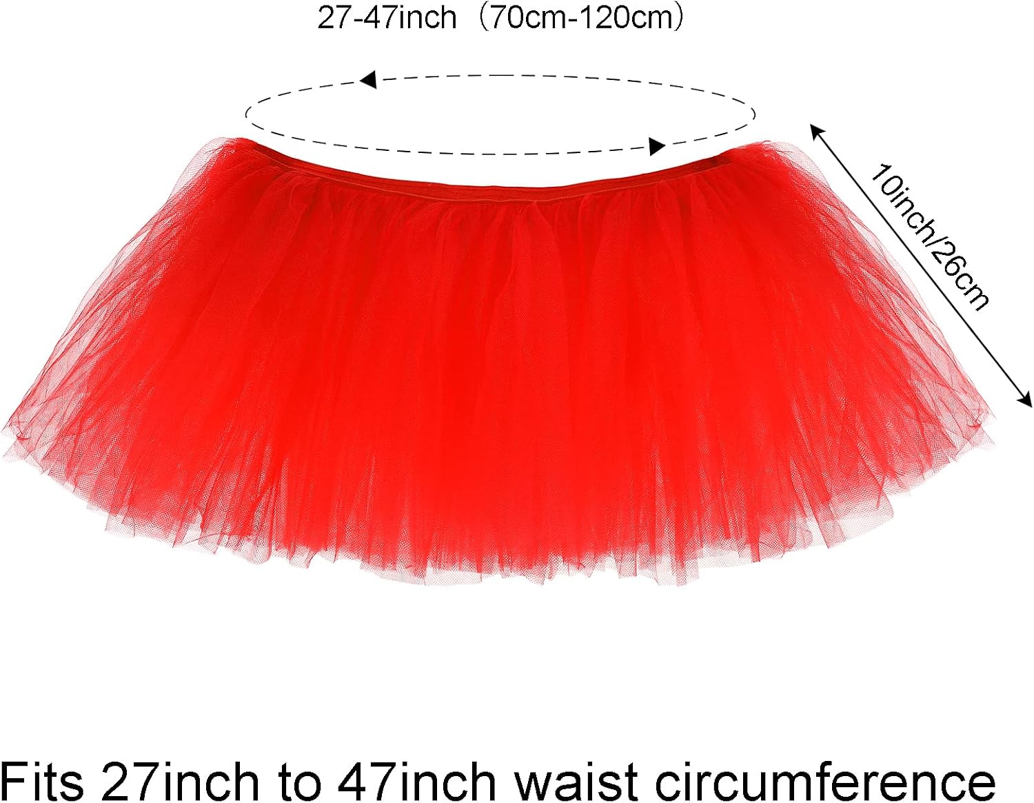 hoyuwak 2 Pack Tutu Tulle Skirt for Women 5 Layered Stretchy Puffy Fluffy Adult Dance Skirt for 80s Ballerina Party Costume