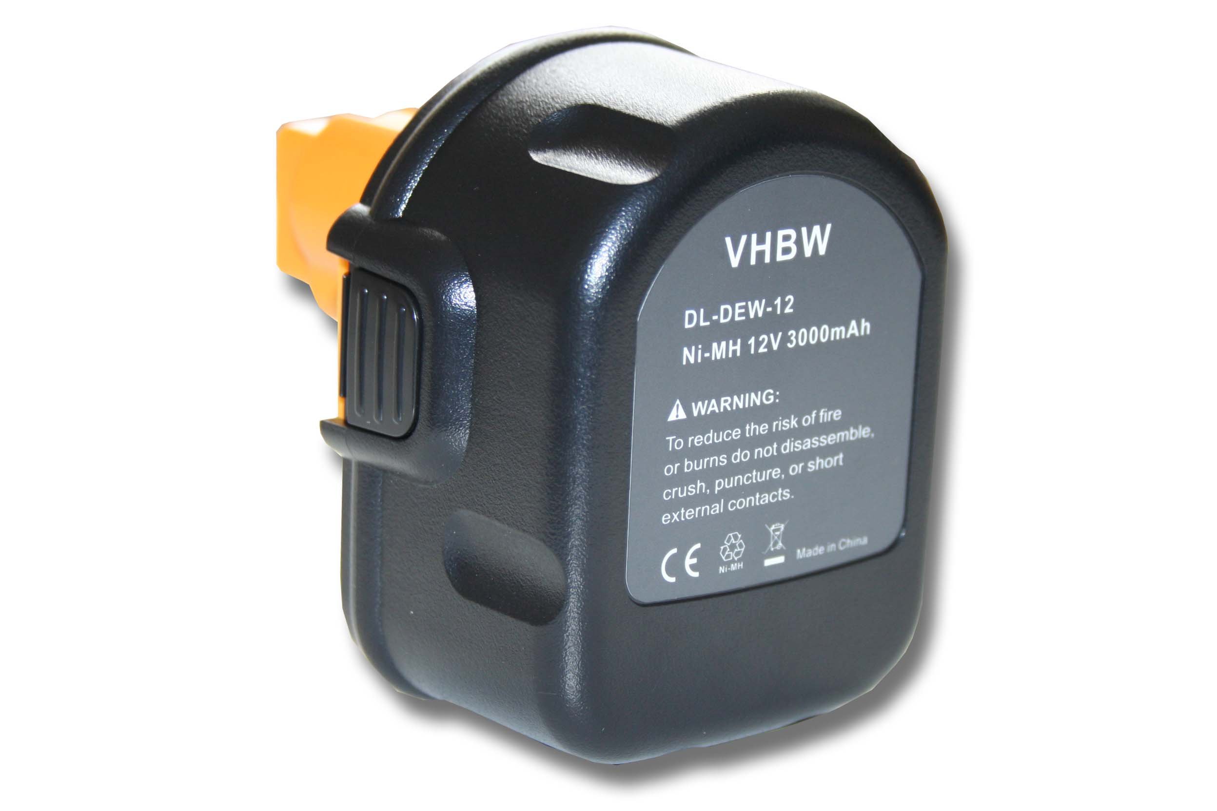 vhbwBattery Replacement for Black & Decker A9252 England SL1 3YD, A9275 England SL1 3YD for Electric Power Tools (3000mAh NiMH 12V)