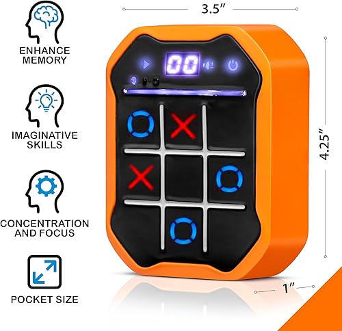 Miniatura 3 de Juego electrónico de mano Tic-Tac-Toe  Juegos de memoria y cerebro 3 en 1  Regalo de cumpleaños para niños y adultos  Pantalla táctil apta para