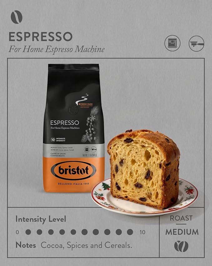 Café Bristot Espresso Italiano Grano Tostado Medio 500 g miniatura 2