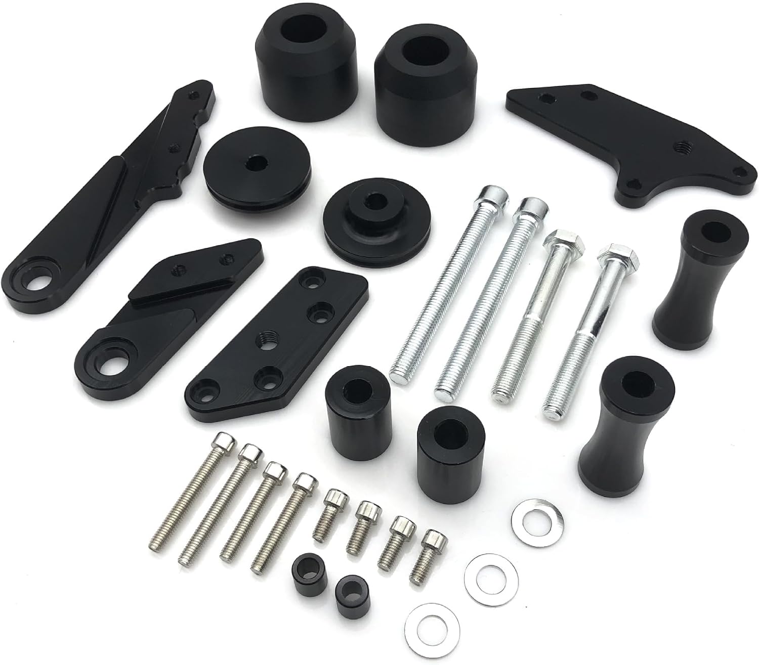 MZS Motorcycle Frame Sliders, Compatible with CBR500R CB500X CB500F 2019-2024 CNC Aluminum Falling Crash Protector Engine Crash Pad Accessories No Cut Kits Black