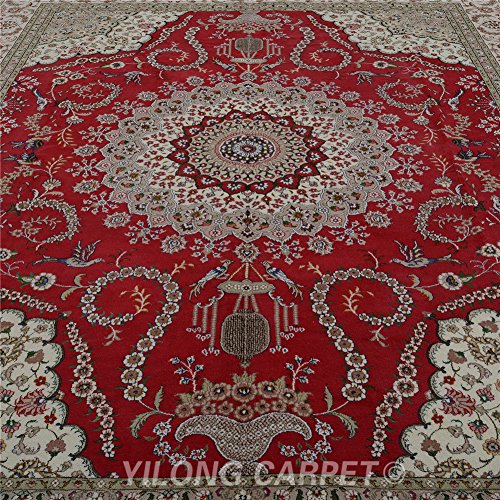 Yilong Carpet 8X10Ft Handmade Wool Silk Carpet Red Woolen Perisan Rug Ws1355 #TOP4