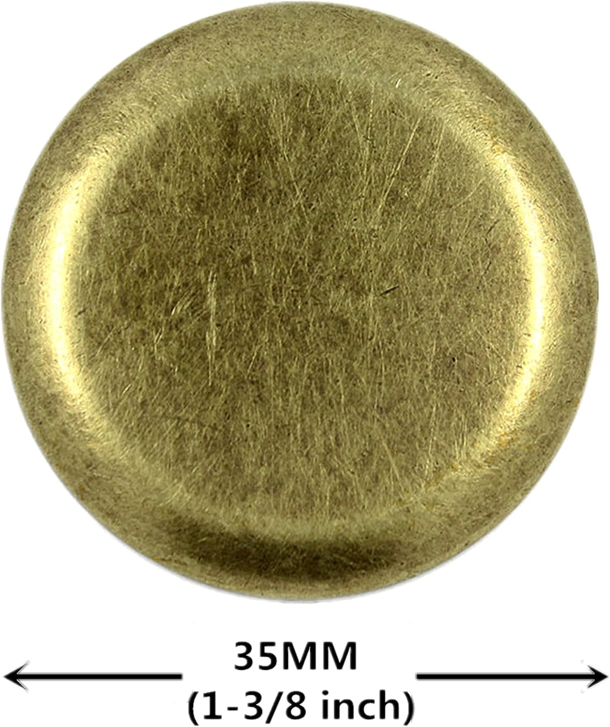 Bezelry 8 Pieces Beveled Edge Antique Brass Metal Shank Buttons. (35mm (1-3/8 inch))