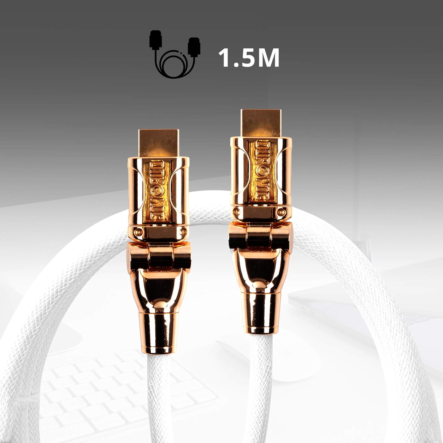 Duronic HDC01 - 2m/((360)) - 2 Metre HDMI Goldspec (Version 1.4|3D| Latest Technology) High Speed HDMI Cable - Premium 24K Gold Plated 1080p HDMI to HDMI Tilt/Swivel Lead - 2 metres - Perfect for PS3 PLASMA LCD LED 3D HD TV Virgin Box SKY HD SKY+