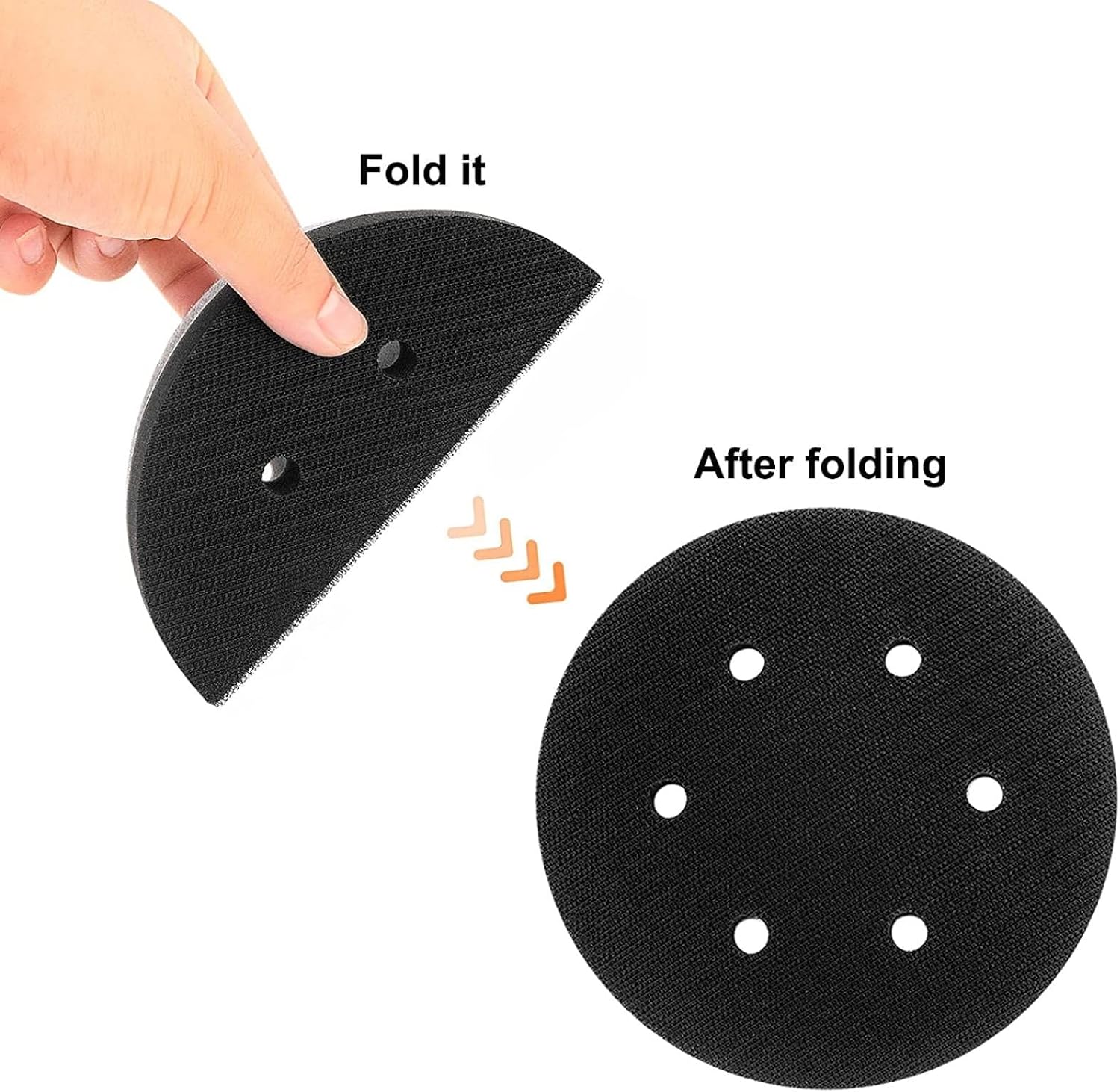 5 Pack 6 Inch 6 Hole Hook And Loop Soft Interface Pad Sponge Cushion Buffing Backing Pads For Orbital Sander Sanding Polishing