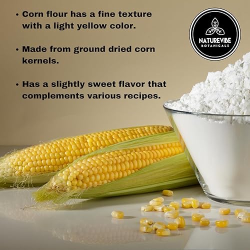 Miniatura 2 de Naturevibe Botanicals - Harina de maíz de 5 libras, utilizada para cocinar, agente espesante, sin gluten y sin OMG, bolsa a granel (80 onzas)