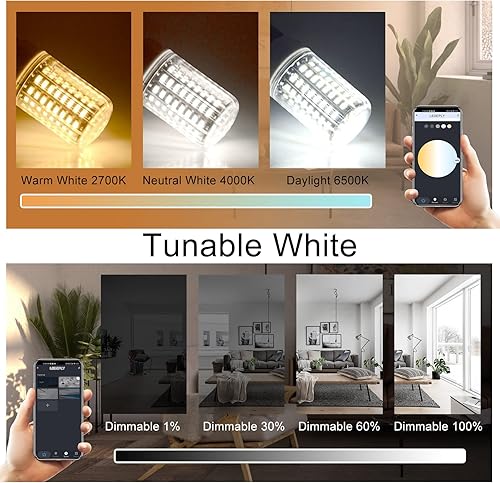 Miniatura 6 de Bombilla inteligente WiFi G9, 3.5 W  40 W, compatible con Alexa Google Home, regulable, blanco sintonizable (2700 K-6500 k), control remoto de