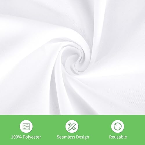 Miniatura 2 de Paquete de 8 manteles redondos blancos de 120 pulgadas, manteles de poliéster a granel para mesas redondas, lavables, para comedor, boda, recepción,