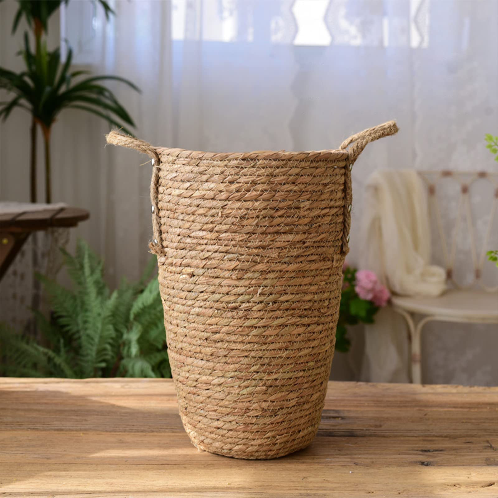Cesto per piante in alghe marine moderne, fioriera da pavimento in tessuto, organizer per interni, decorazione rustica per la casa, cestino per la pancia, 3XL