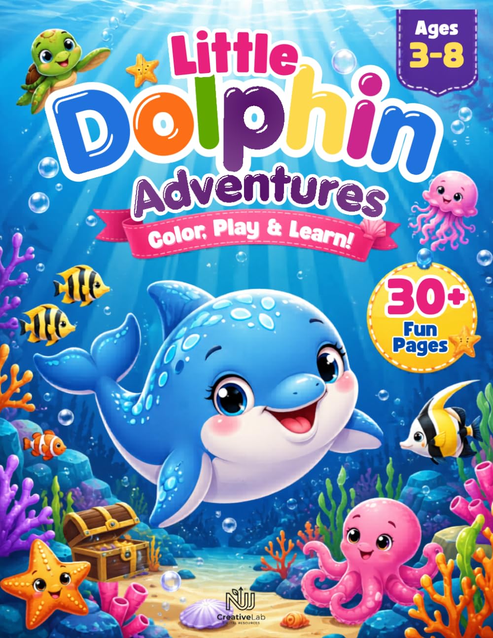 Little Dolphin Adventures - Coloring Book: Children's Picture Book of Ocean Exploration
