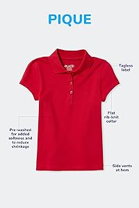 The Children's Place Girls' Short Sleeve Ruffle Pique Polo, 5 Pack