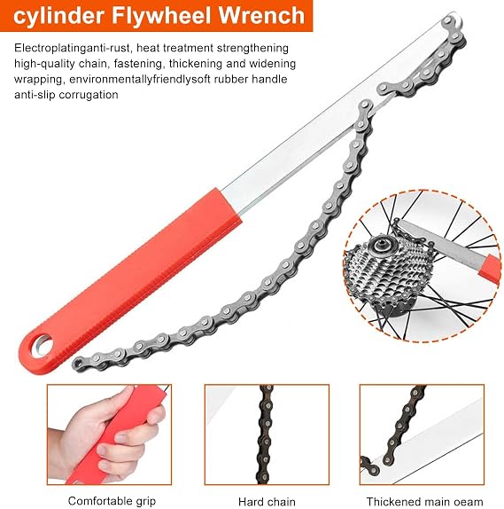 Bike Chain Removal Tool Kit, 6Pcs Bicycle Repair Tool Kit, Hub Cone Wrench