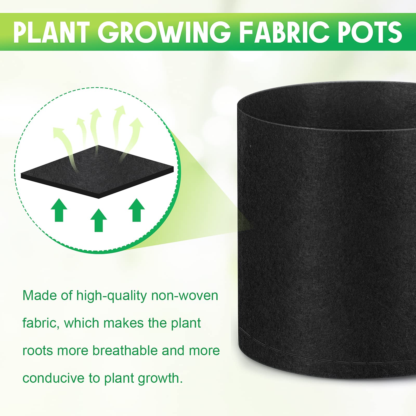Nuanchu Lot de 50 Petits Sacs de Culture en Tissu Non tissé avec 50 étiquettes pour Plantes d'intérieur et d'extérieur pour Plantes d'intérieur et d'extérieur (3,8 l)