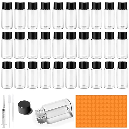 30 Fiale di Vetro, Bottigliette di Vetro Piccole da 5