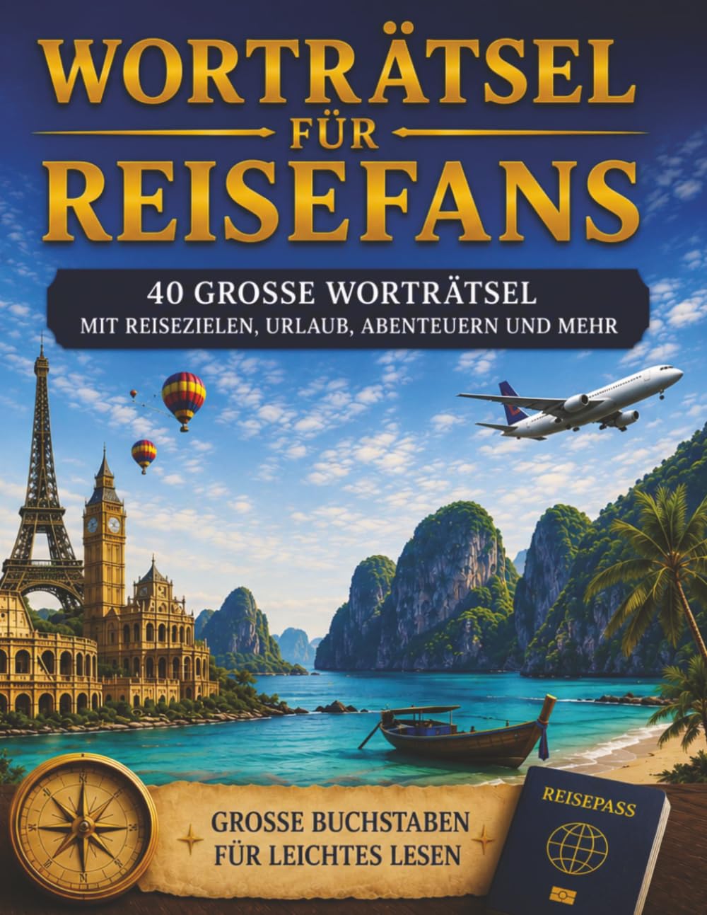 REISE WORTRÄTSEL AUF DEUTSCH: 40 GROSSE WORTSUCHRÄTSEL FÜR REISEFANS
