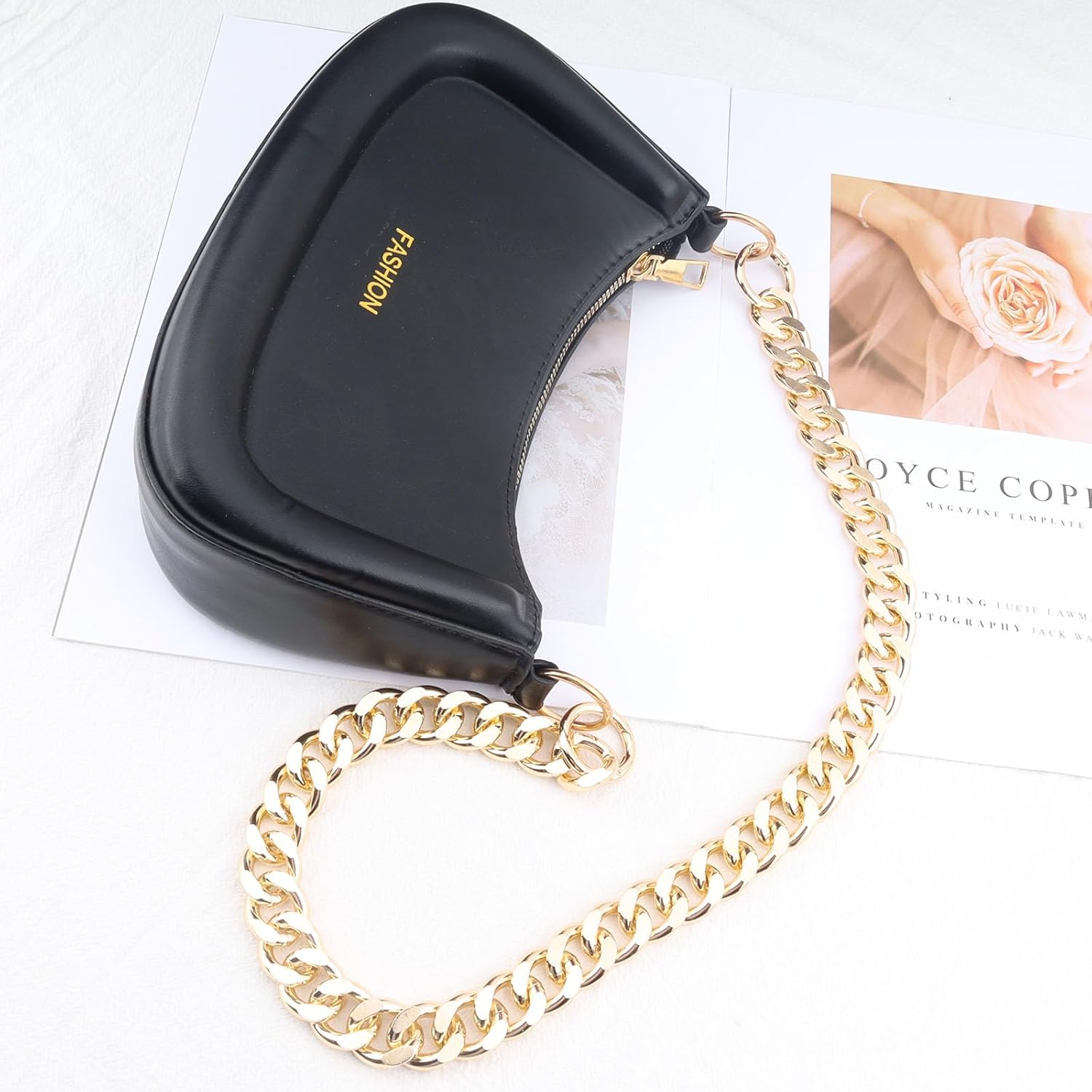 Errienpin 23.6 Inch Chunky Purse Chain Handles | Short Strap Replacement for Handbags & Shoulder Bags | Rustproof DIY Accessory(Gold) - Image 6