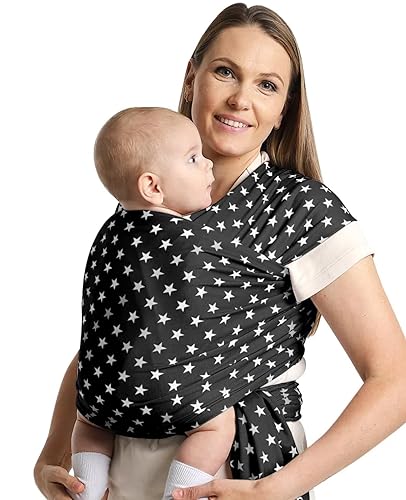 Miniatura 7 de Portabebés de moda con patrón de estrella, cómodo envoltorio y pañal, elástico, transpirable, diseño manos libres, para recién nacidos a niños