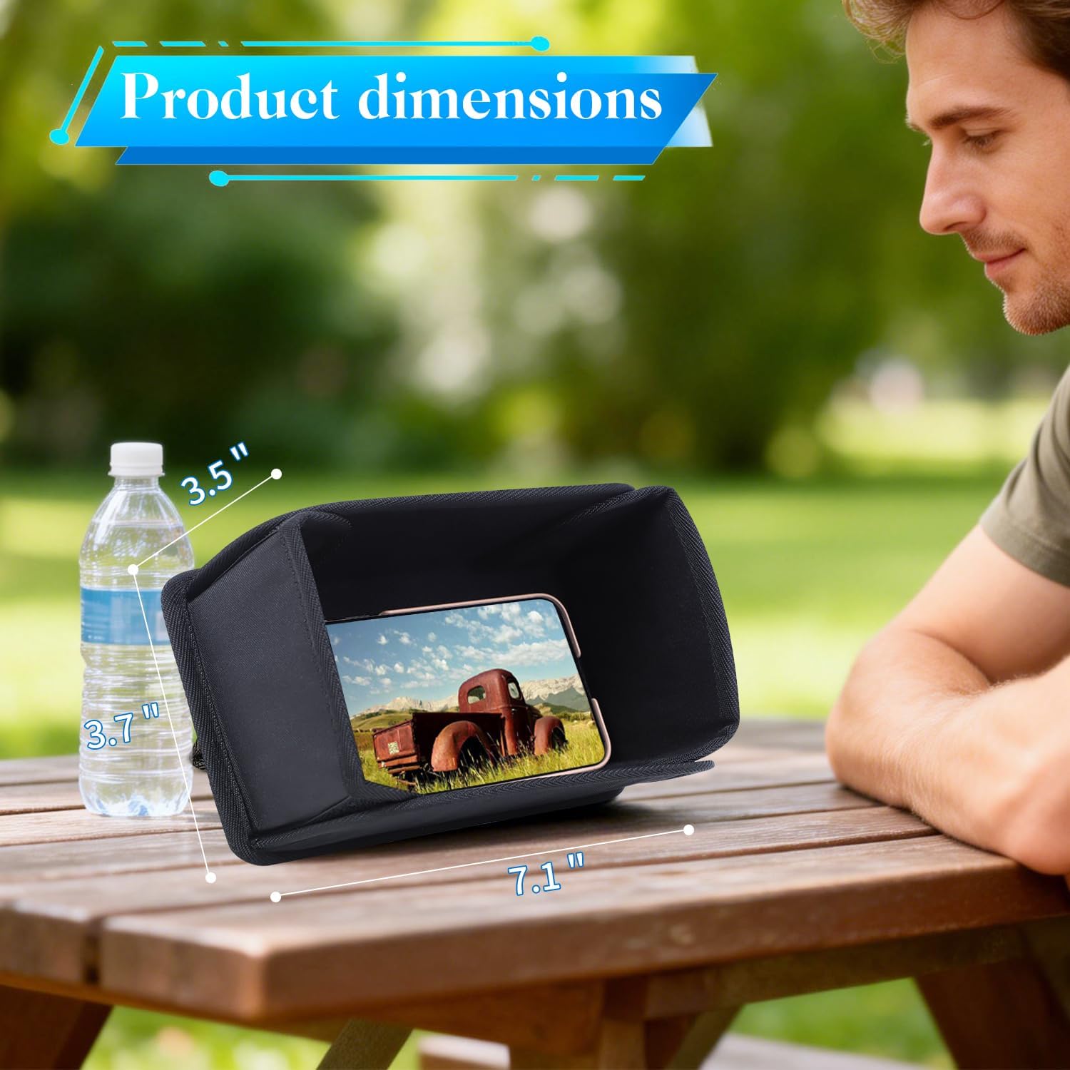 Sun Hood Sunshade for Phone,Universal Foldable Sun Glare Shield Hood,Cell Phone Sunshade Cover Protects from Sunlight and Glare,Outdoor Travel Accessories,Black