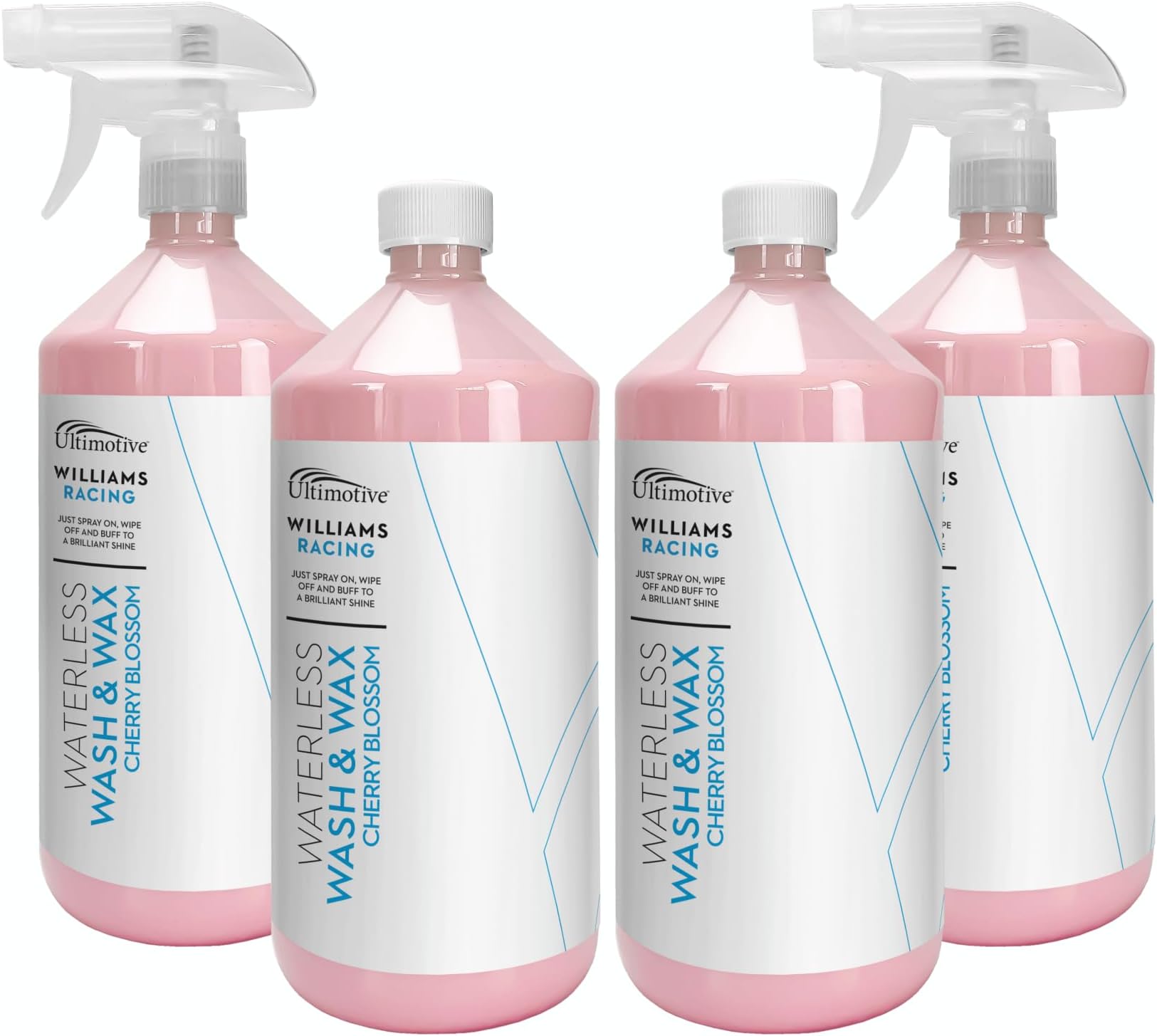 Williams Racing Cherry Blossom Waterless Wash and Wax 4 x 1L with 2