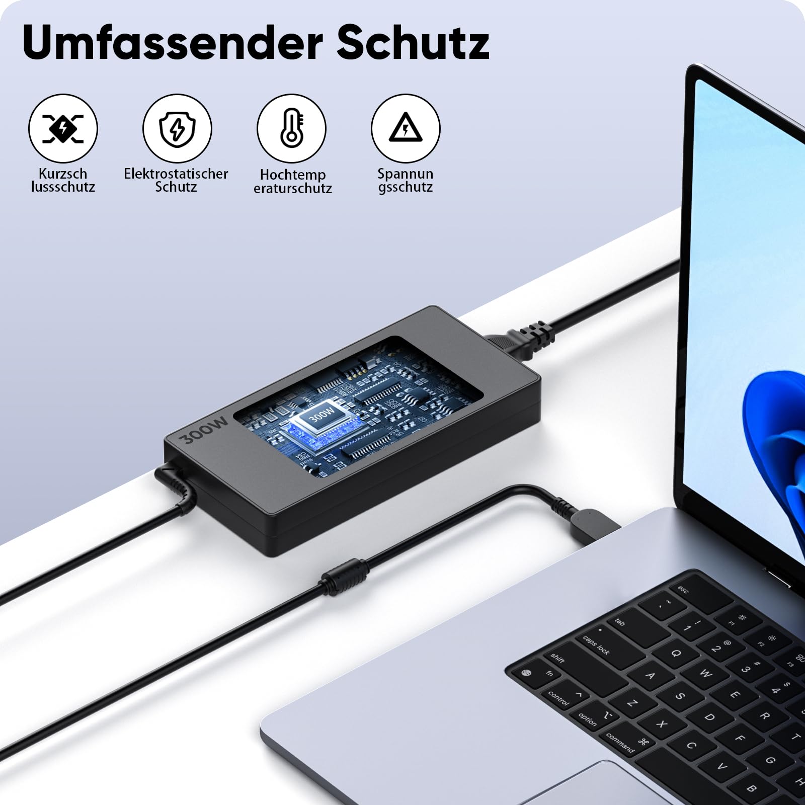 300W Laptop Netzteil Ladekabel für Lenovo Legion 5 5i 5P 7 7i Pro 15 16 17 R9000P R9000K Y9000K Y9000X, ADL300SDC3A GX21F23045 SA10R16956 5A10W86289 20V 15A AC Adapter Ladegerät