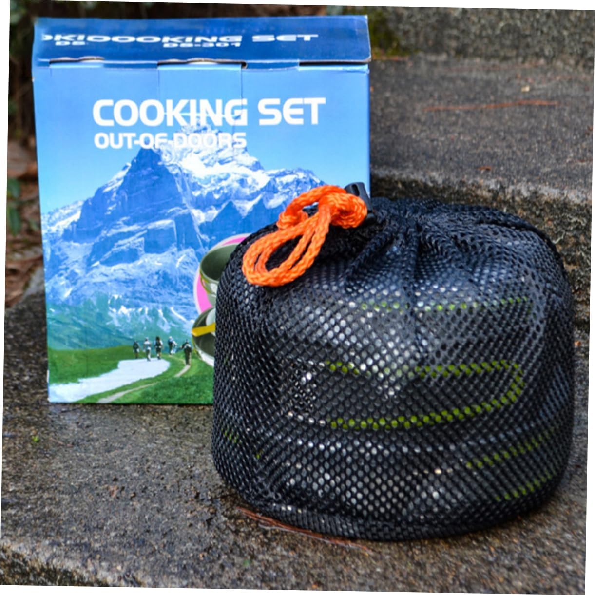 VICASKY Portable Camping Cookware Aluminum Pot Set Non-Stick Kit for BBQ Hiking