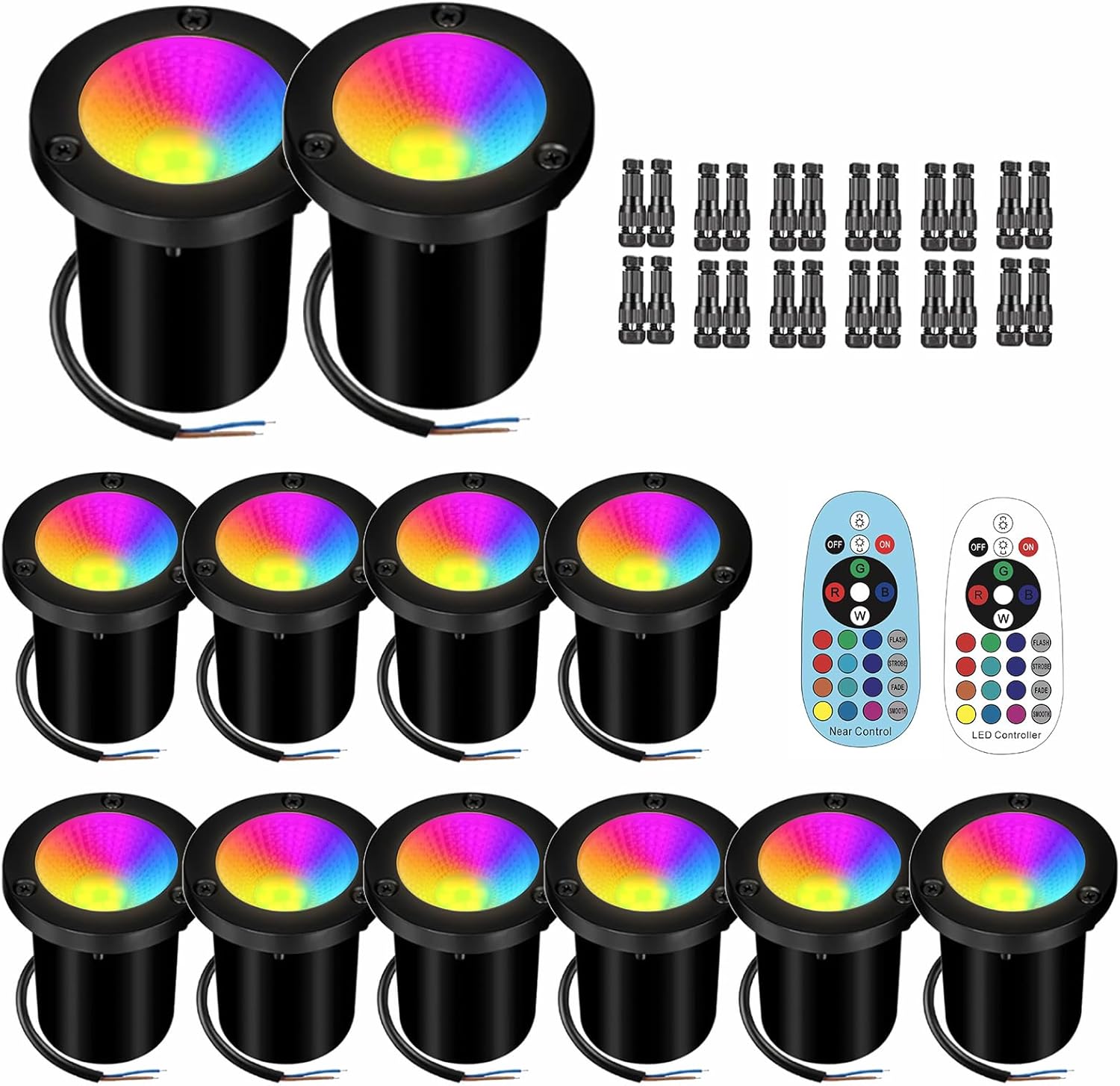 Landscape Lighting - Low Voltage Landscape Lighting 10W RGB Landscape Lights with Color Changing, 12V-24V Waterproof Outdoor In-Ground Lights for Yard Garden (10)