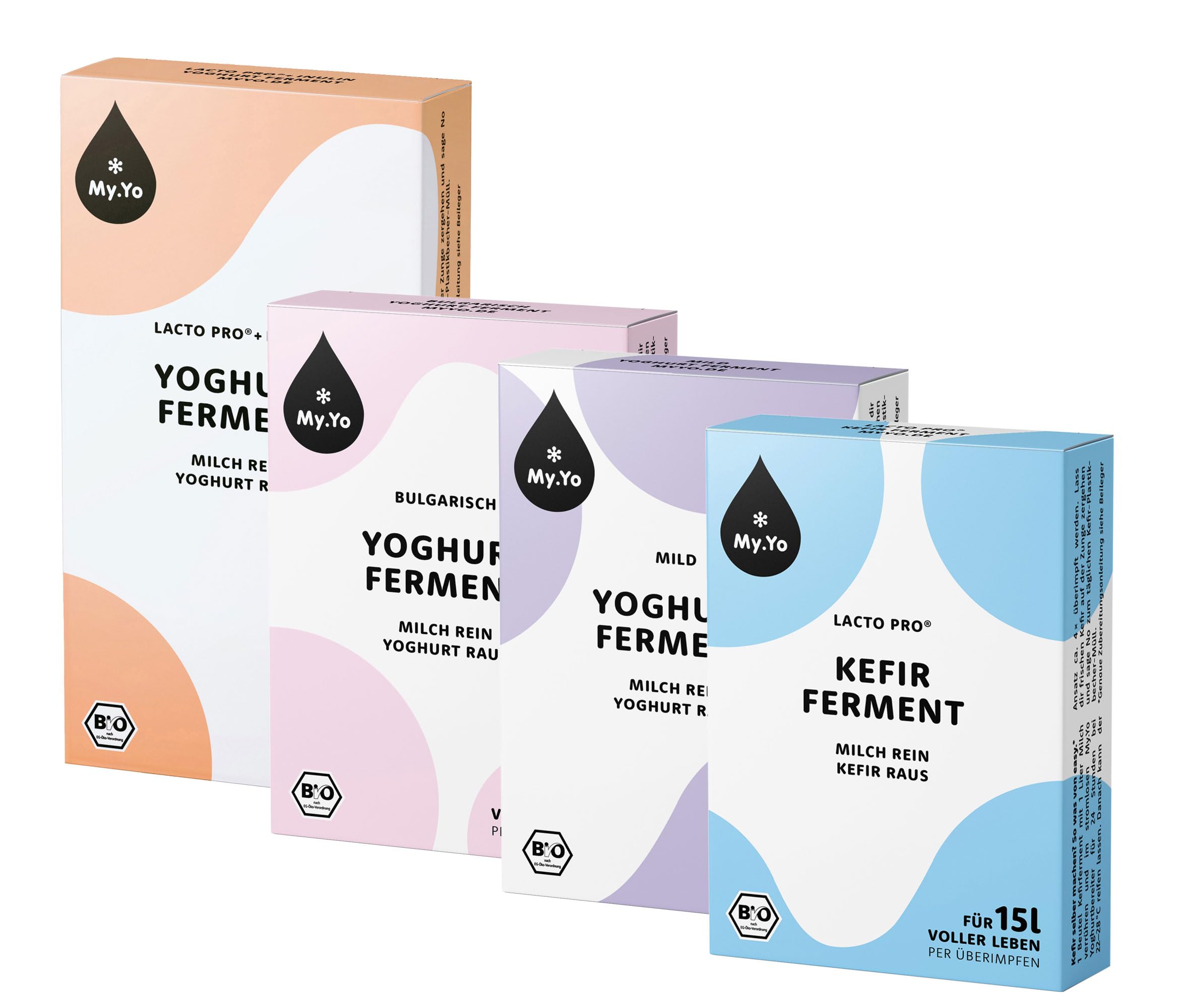 My.Yo - Bio Joghurtfermente, 4 Sorten à 3 Beutel, Kulturen für selbst gemachten Joghurt