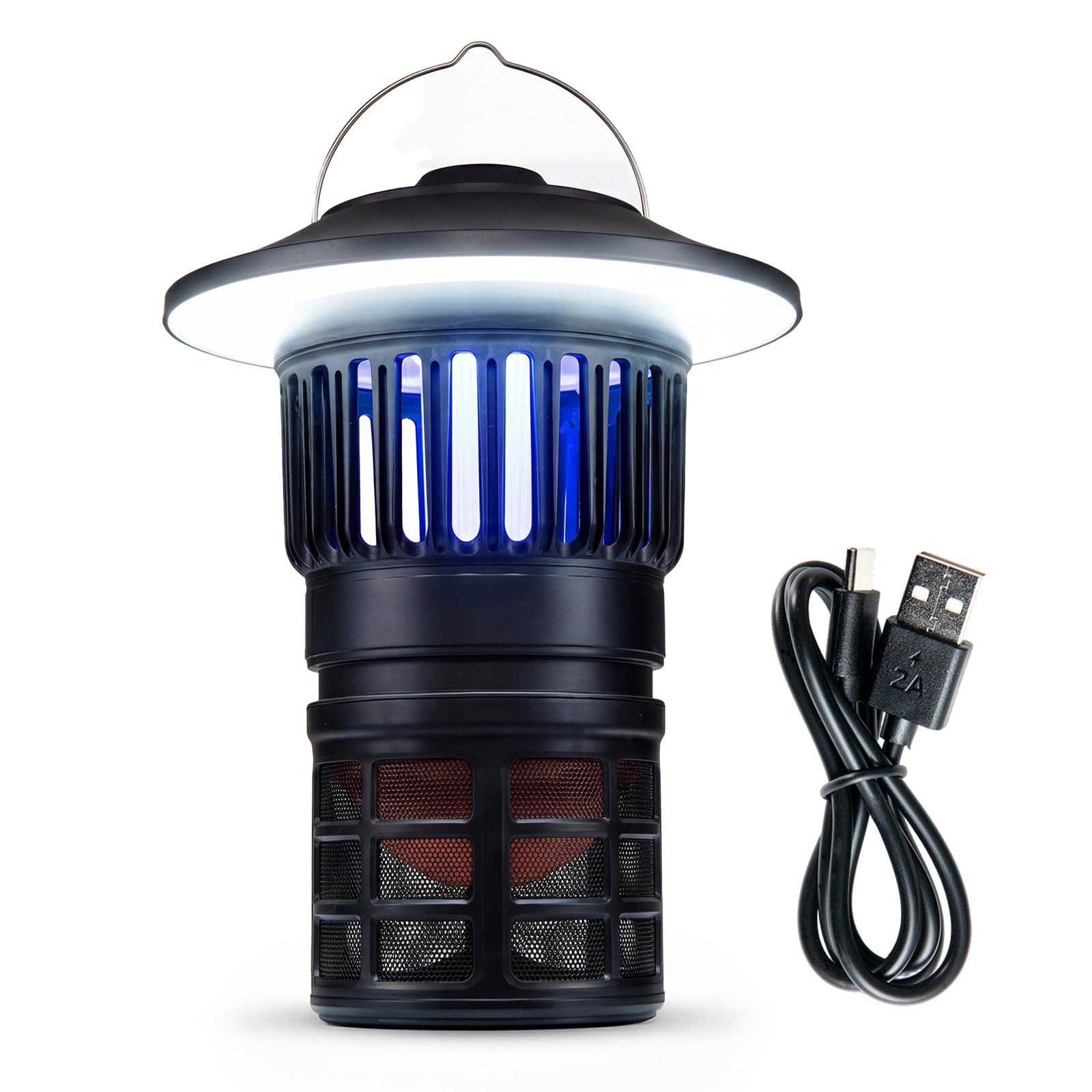 RELAX4LIFE Lampada Antizanzare Elettrica, Luce Regolabile | Zanzariera Ricaricabile e Impermeabile IPX4, Trappola Silenziosa Ammazza Zanzare e Mosche, Portatile per Interno e Esterno
