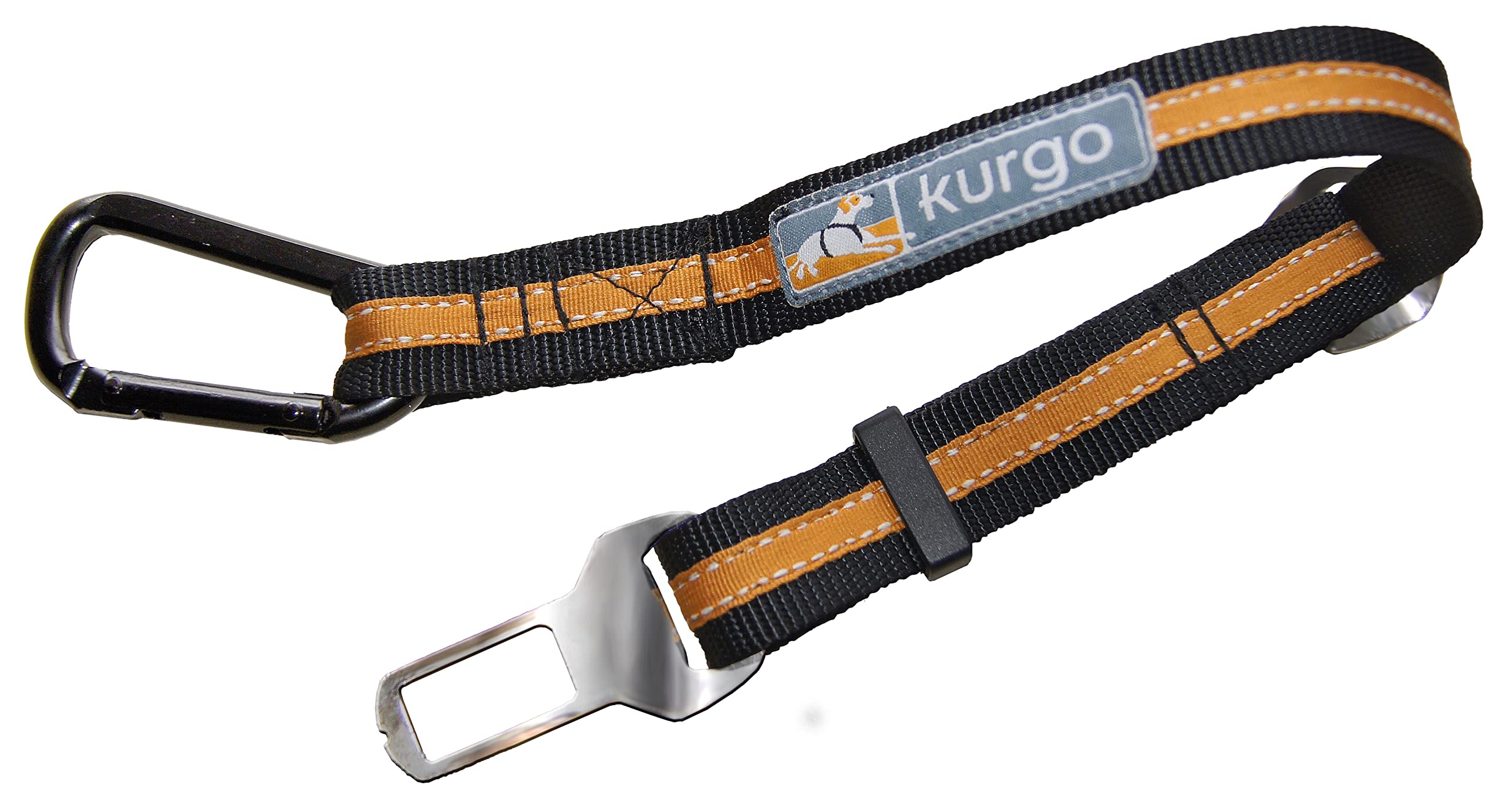 Kurgo TRU-Fit Hundegeschirr, Crash-Test-erprobtes Auto-Sicherheitsgurt, Für Hunde von 23 bis 36 kg, Größe L, Schwarz & Gurtschloss-Hundegurt fürs Auto, Kompatibel mit TRU-Fit Hundegeschirr, Orange