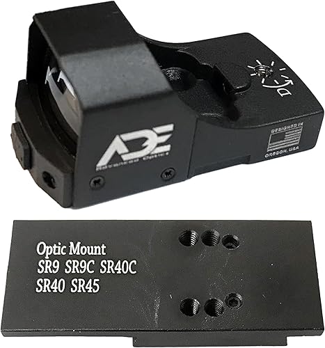Ade Advanced Optics RD3-006X Mini mira refleja punto verde – pistola óptica con placa de montaje para Ruger SR9, SR9C, SR40C, SR40, SR45 – Mira