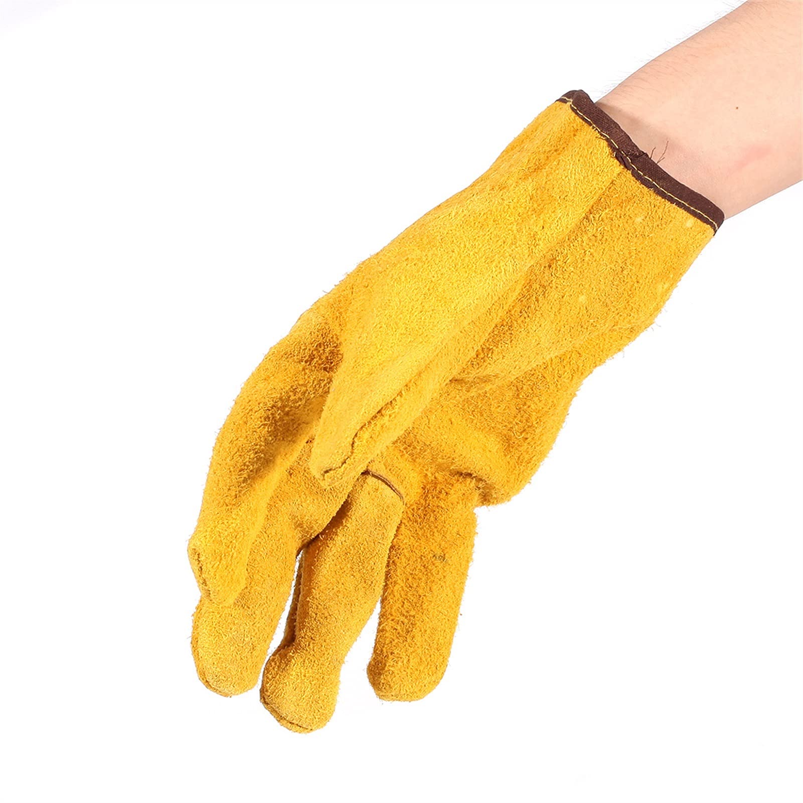 Schutzhandschuhe 1 paar gelbe kurze handschuhe leder handschuh leder für schweißen schmelzen arbeitsschutz männer dad mann mann geschenk schweißen handschuhe Beschichtete Arbeitshandschuhe