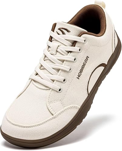 HOBIBEAR Zapatos Barefoot para Hombre y Mujer Punta Ancha Minimalistas Unisex de Lona Antideslizantes para Caminar