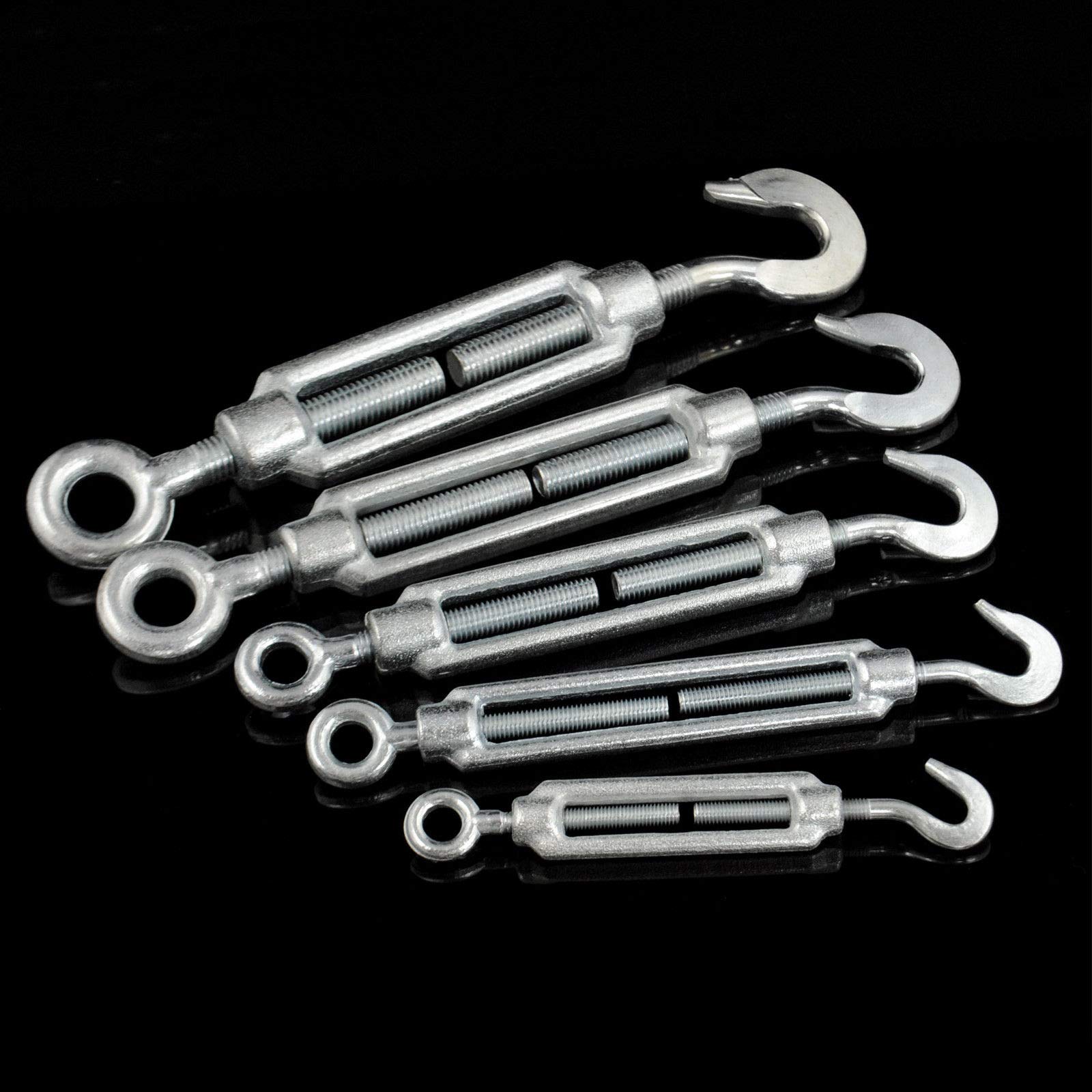 Tensor de gancho/ojal de acero C15, galvanizado, tensor de cuerda para cable de acero, accesorio de alambre para cuerda de cuerda [DQ-PP], M20