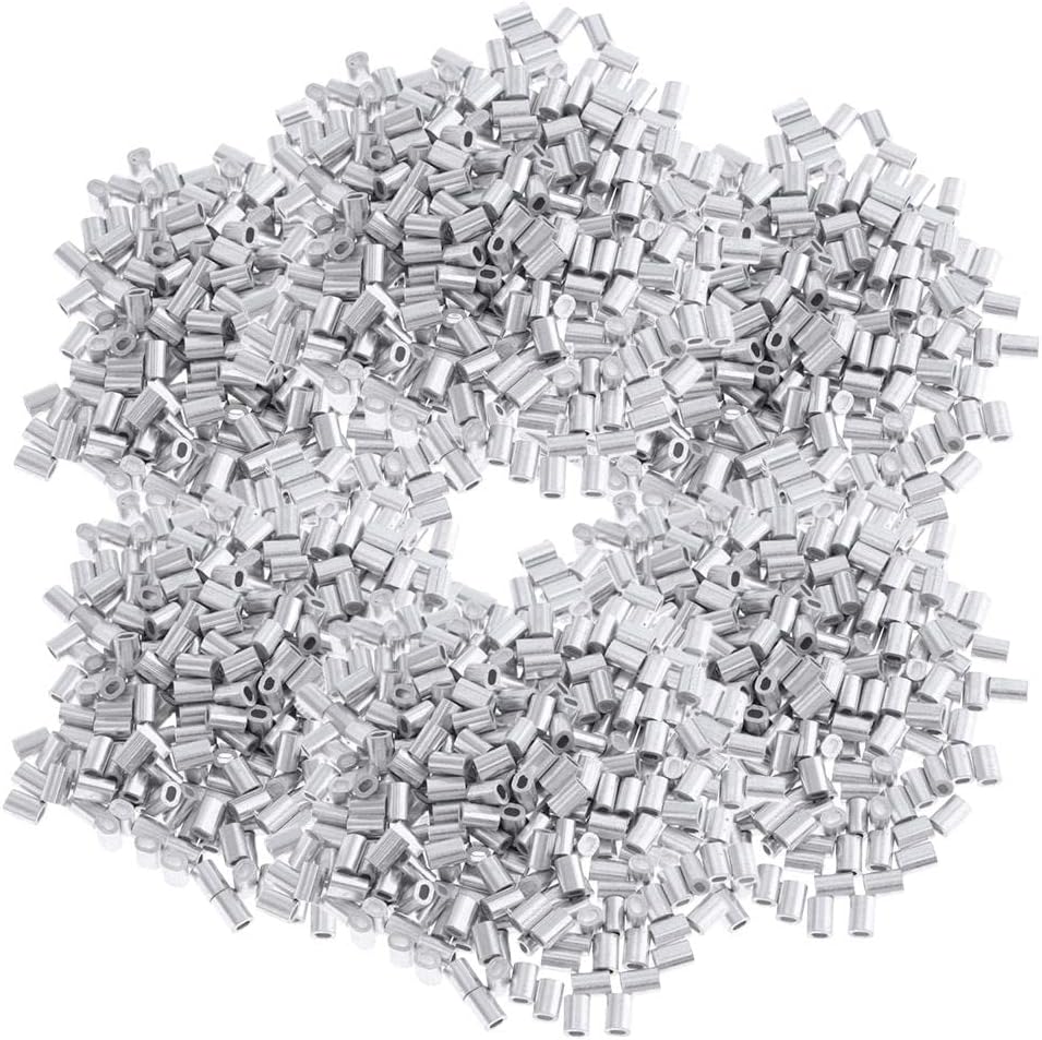 600 Pack Aluminum Double Crimped Handle Fishing Bags - 600Pcs Aluminium Fishing Crimp Sleeves 0.8mm for Monofilament Line and Wire Leader - and Strong Crimping Kit for Fishing