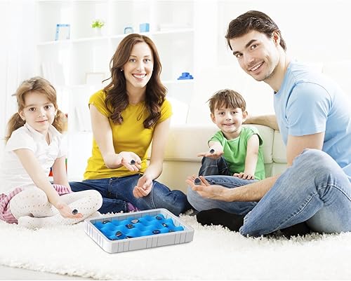 Miniatura 2 de Juego de ajedrez magnético, juego de ajedrez magnético 2023 con tablero de ajedrez magnético de rocas, juguete de rompecabezas magnético familiar,