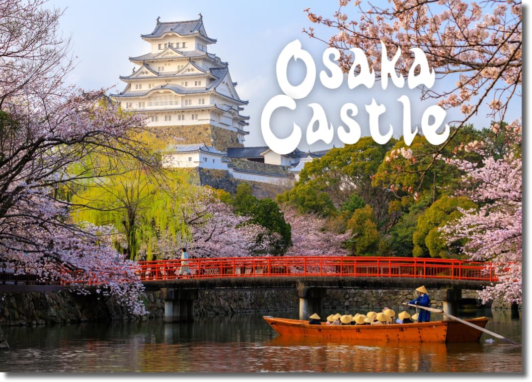Himeji Castle Japan Refrigerator Magnet – Iconic Japanese Castle Landmark Souvenir – Cherry Blossom Scenic Travel Collectible – 3.5 x 2.5 Inch Fridge Magnet