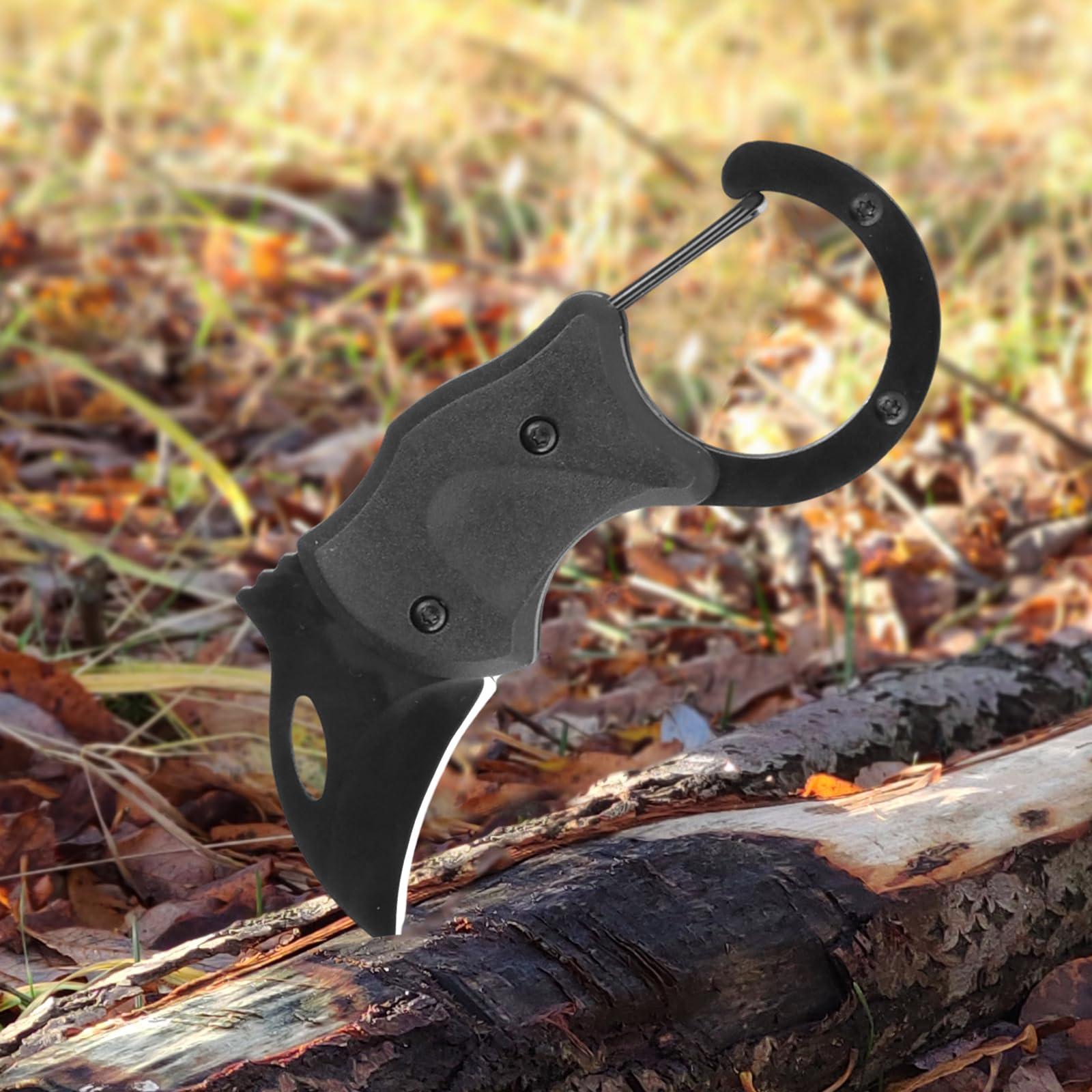 Coltello pieghevole con coltello, 2 pezzi, nero e rosso, EDC con moschettone, acciaio inox 3CR13, mini coltello tascabile portatile, per attività all'aperto, campeggio, casa
