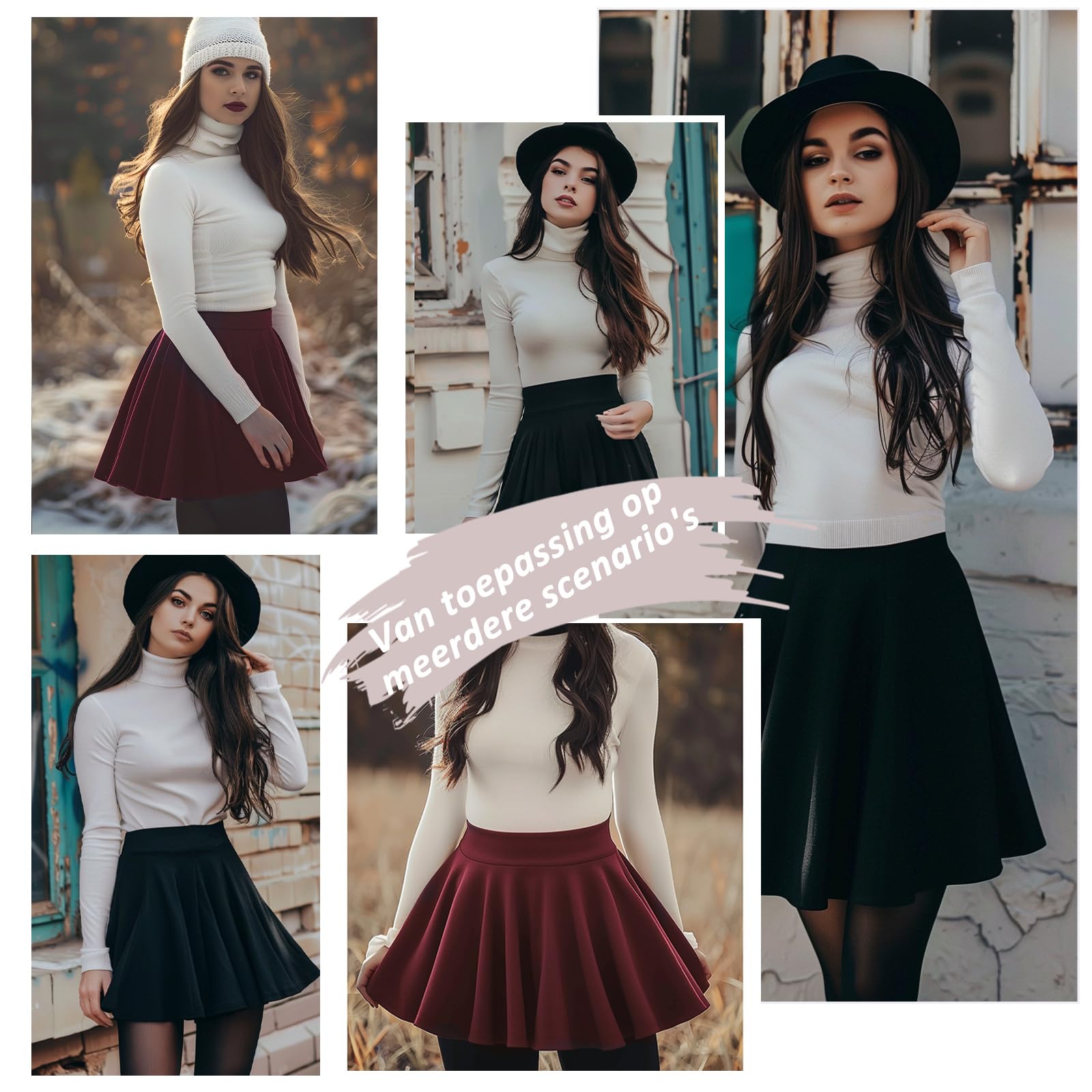 CALIYO Hosenrock Damen, Rock mit Hose Drunter Sommer Basic Mini Skater Rock mit Shorts Dehnbaren Vielseitige Kurzer Mädchen Faltenrock mit Innenfutter