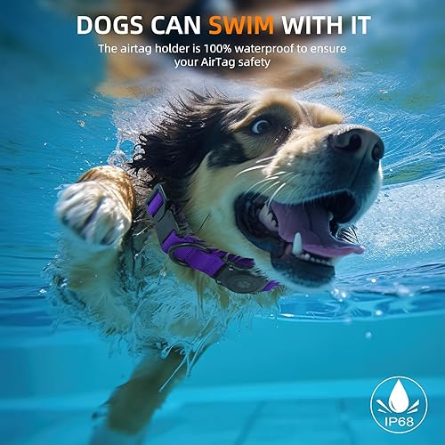Miniatura 8 de Collar táctico AirTag para perro, 100% impermeable, integrado Apple Air Tag con soporte duro para AirTag de policarbonato, collar militar ajustable