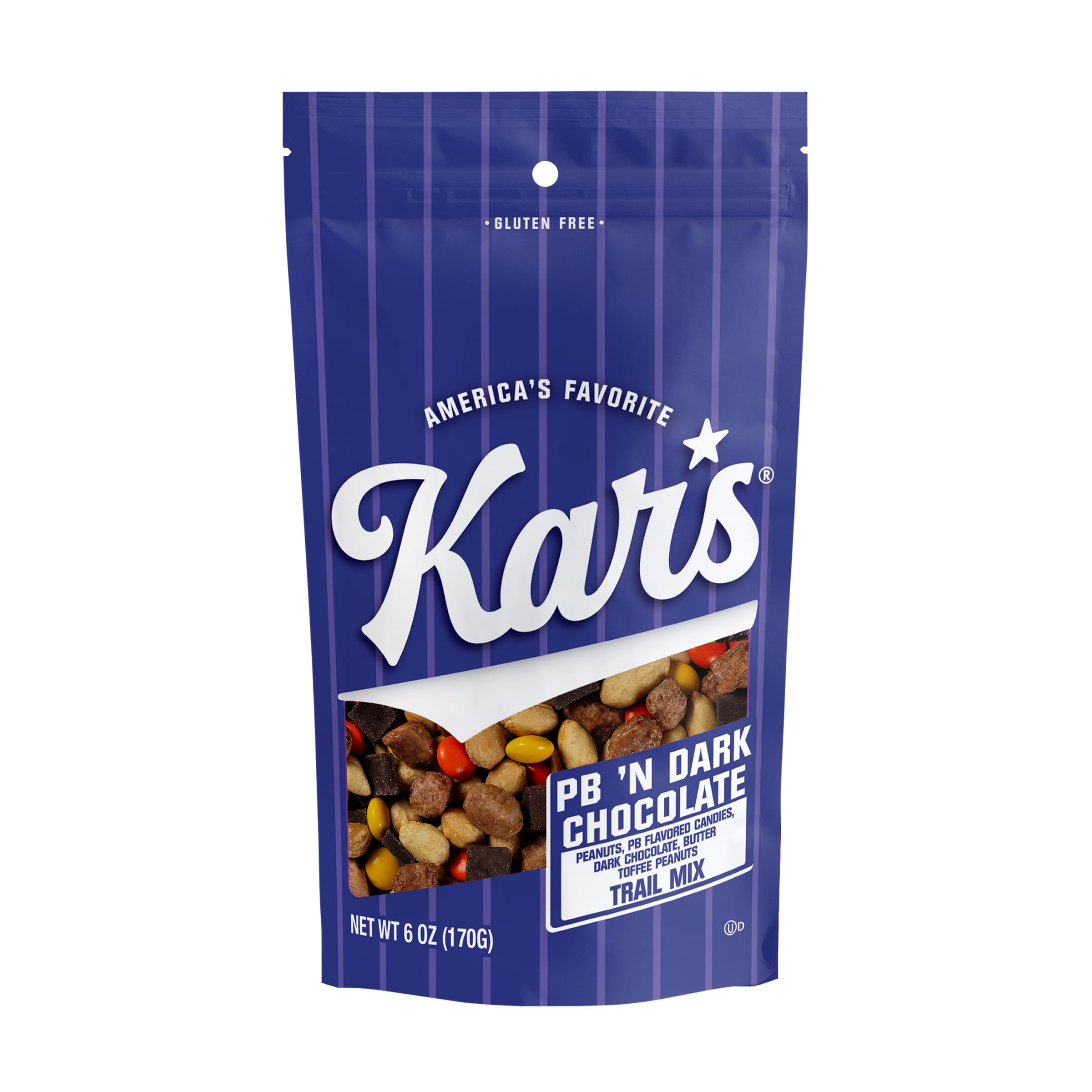 Kar’s Nuts Caramel Sweet ‘N Salty Trail Mix, 6 oz Resealable Pouch (Pack of 6), Gluten-Free Trail Mix Snack